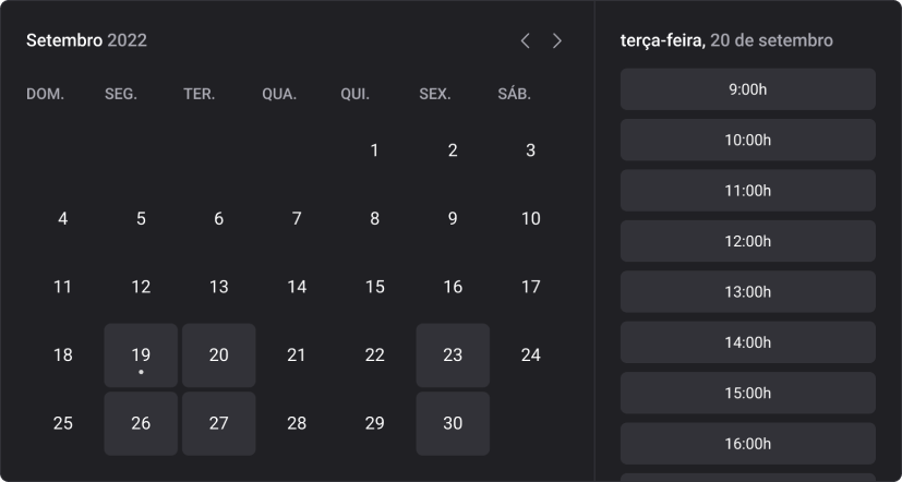 Calendário simbolizando aplicação em funcionamento!